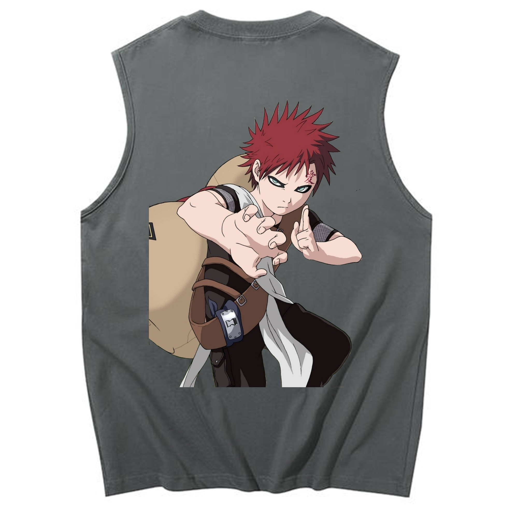 （画像用） NARUTO -ナルト- ガアラ Gaara コットン100％タンクトップ（背面プリント）